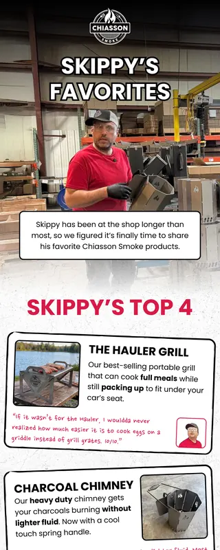 Skippy’s favorites email design for Chiasson Smoke