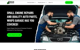 Whips Garage website design preview